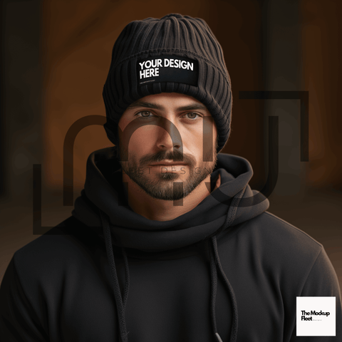 Black Beanie Mockup 010