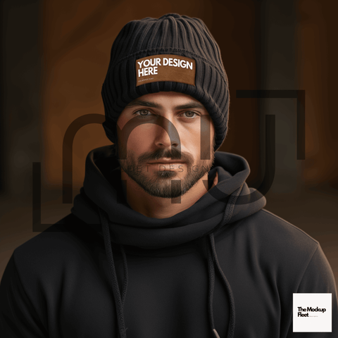 Black Beanie Mockup 010