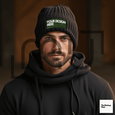 Black Beanie Mockup 010