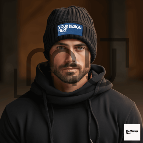Black Beanie Mockup 010