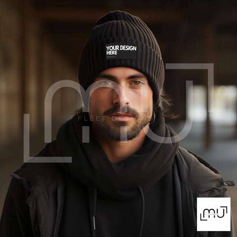 Black Beanie Mockup 004