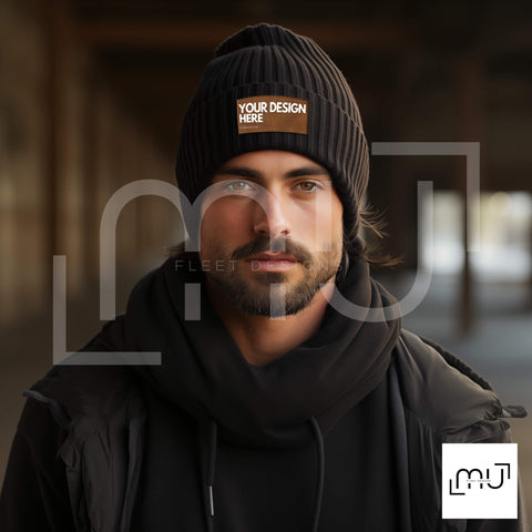 Black Beanie Mockup 004