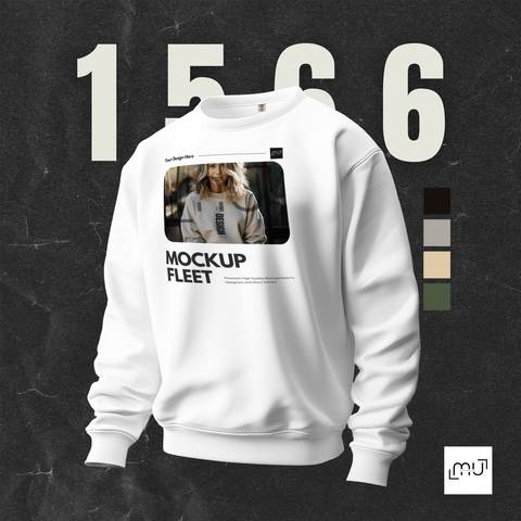 Comfort Colors 1566 Mockup 001 | White Sweatshirt