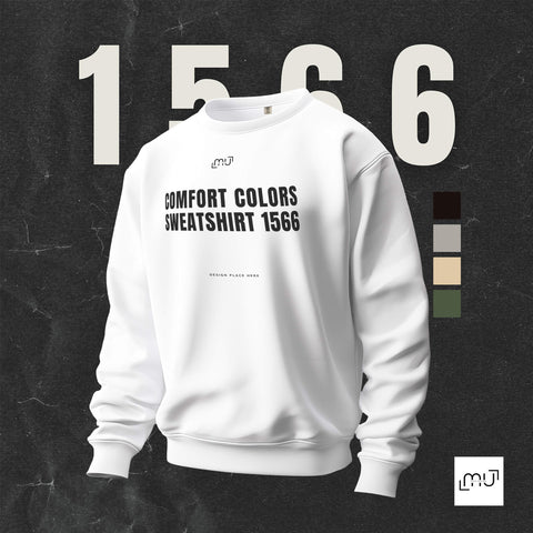 Comfort Colors 1566 Mockup 001 | White Sweatshirt
