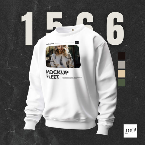 Comfort Colors 1566 Mockup 001 | White Sweatshirt