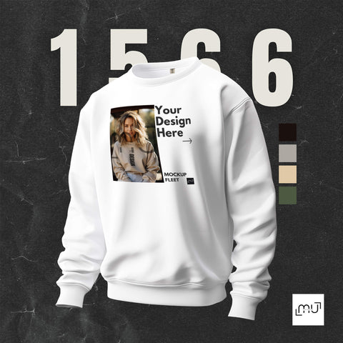 Comfort Colors 1566 Mockup 001 | White Sweatshirt
