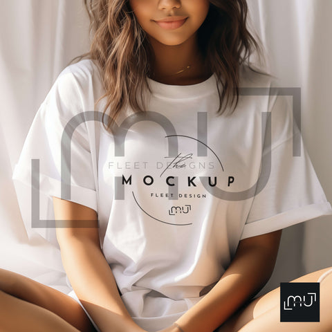 Gildan 5000 Mockup | White T-Shirt 002
