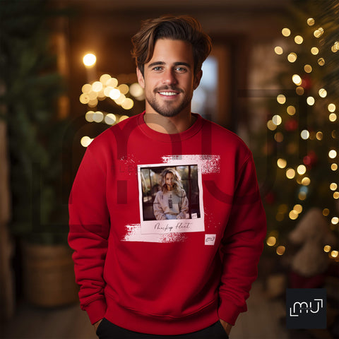 Gildan 18000 Red Sweatshirt Mockup 001 | Christmas Theme