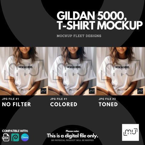 Gildan 5000 Mockup | White T-Shirt 002