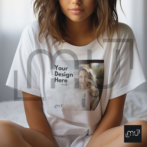 Gildan 5000 Mockup | White T-Shirt 003