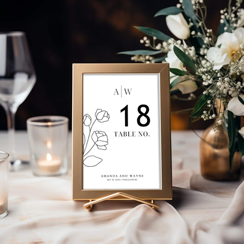 Wedding Table Number Mockup 003
