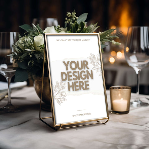 Wedding Table Number Mockup 009
