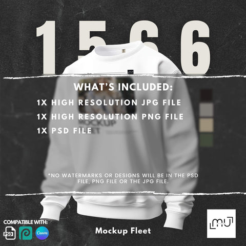 Comfort Colors 1566 Mockup 001 | White Sweatshirt